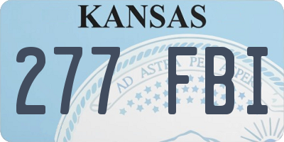 KS license plate 277FBI