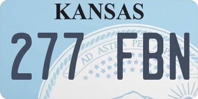 KS license plate 277FBN