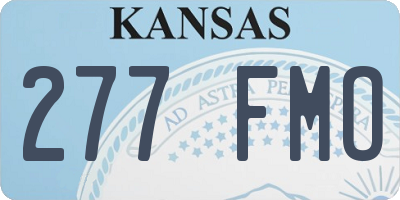 KS license plate 277FMO