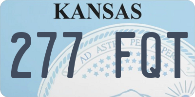 KS license plate 277FQT