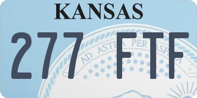 KS license plate 277FTF