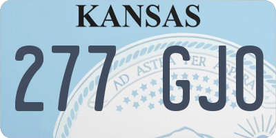 KS license plate 277GJO