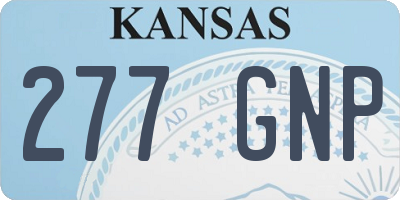 KS license plate 277GNP