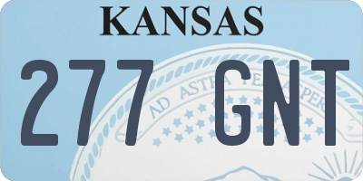 KS license plate 277GNT