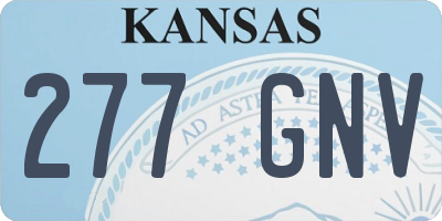 KS license plate 277GNV