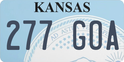 KS license plate 277GOA