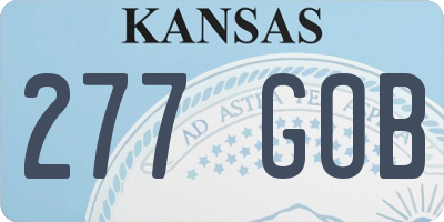 KS license plate 277GOB