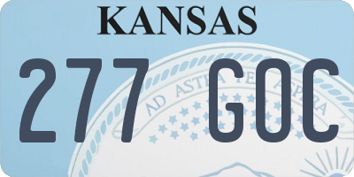 KS license plate 277GOC