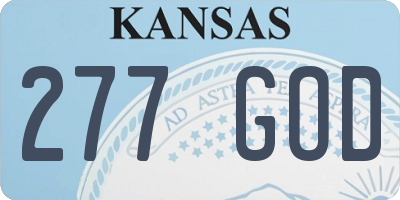 KS license plate 277GOD