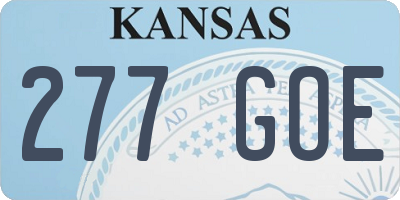 KS license plate 277GOE