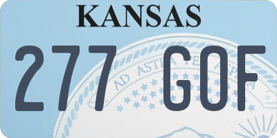 KS license plate 277GOF