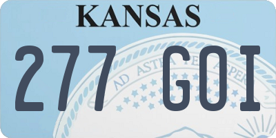 KS license plate 277GOI