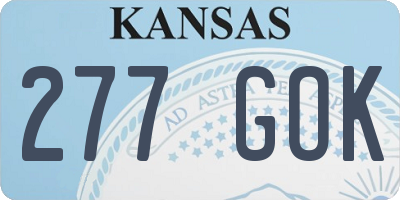 KS license plate 277GOK