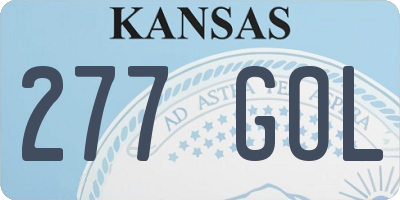 KS license plate 277GOL