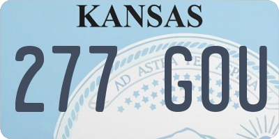 KS license plate 277GOU