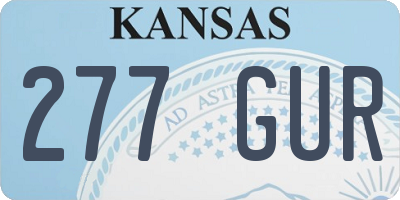 KS license plate 277GUR