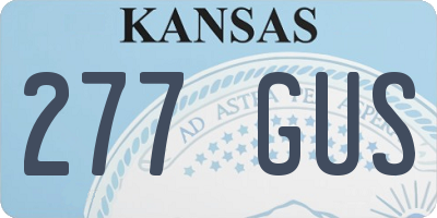 KS license plate 277GUS