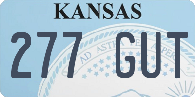 KS license plate 277GUT