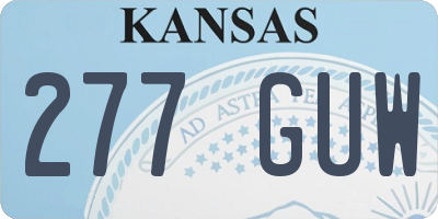 KS license plate 277GUW