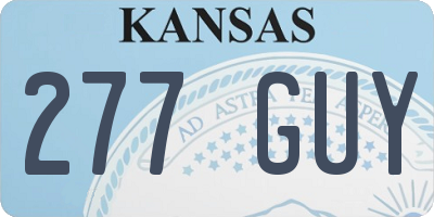 KS license plate 277GUY