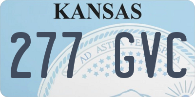 KS license plate 277GVC