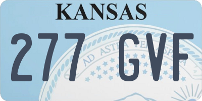 KS license plate 277GVF