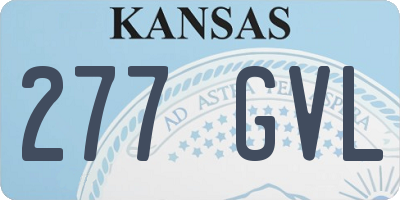 KS license plate 277GVL