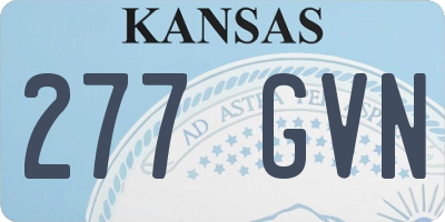 KS license plate 277GVN