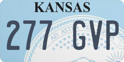 KS license plate 277GVP