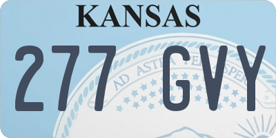 KS license plate 277GVY