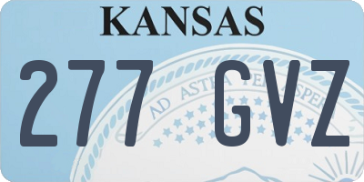 KS license plate 277GVZ