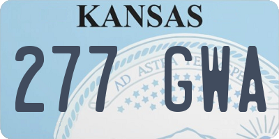 KS license plate 277GWA