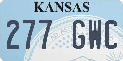 KS license plate 277GWC