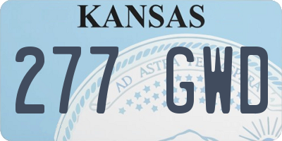 KS license plate 277GWD