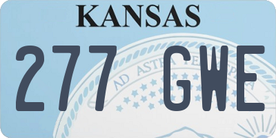 KS license plate 277GWE