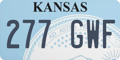 KS license plate 277GWF