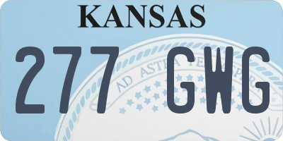 KS license plate 277GWG