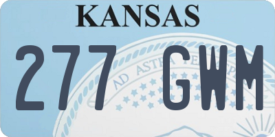 KS license plate 277GWM