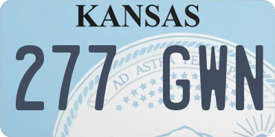 KS license plate 277GWN