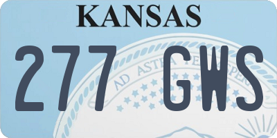 KS license plate 277GWS