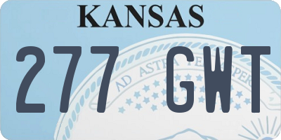 KS license plate 277GWT