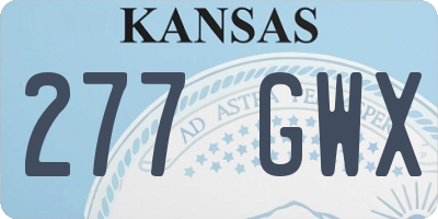 KS license plate 277GWX
