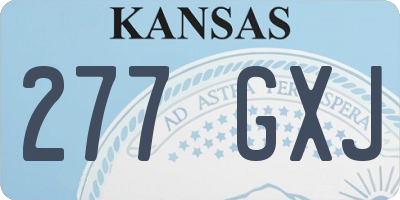 KS license plate 277GXJ