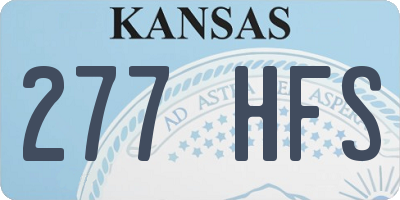 KS license plate 277HFS