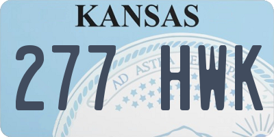 KS license plate 277HWK