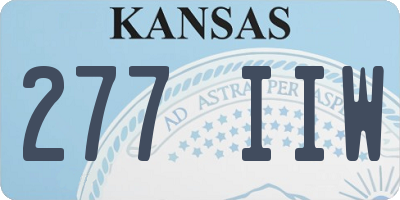 KS license plate 277IIW