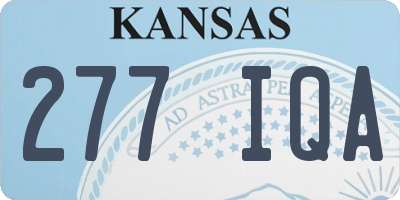 KS license plate 277IQA