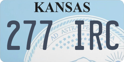 KS license plate 277IRC