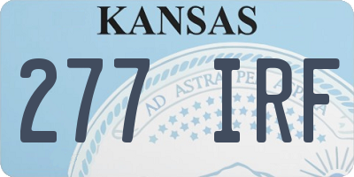 KS license plate 277IRF