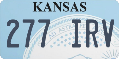 KS license plate 277IRV